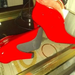 Red leather heels